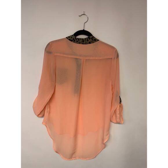 Penelope Blouse Sheer Animal Print Whimsical Feminine Timeless 80s Womens SZ M - Picture 4 of 10